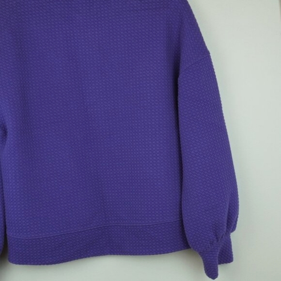 Calia Purple Quilted Turtleneck Pullover Sweatshirt Size Medium - Picture 9 of 10